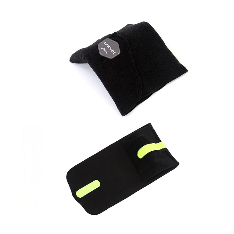 Washable Travel Neck Support Pillow Soft Nap Scarf Pillow Flight Sleep Pillow - Black-8