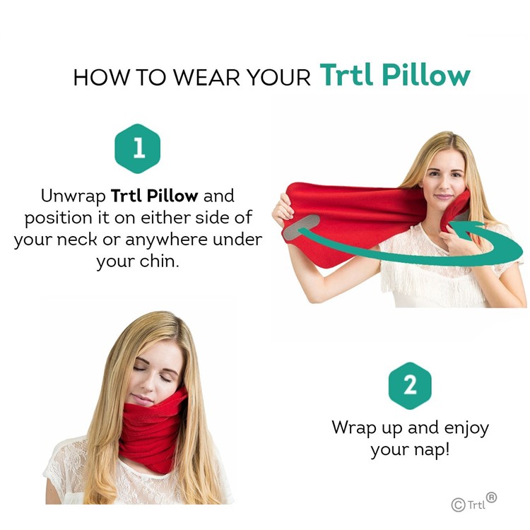 Soft Flight Sleep Pillow Warm Nap Scarf Pillow Washable Travel Neck Support Pillow - Red-3