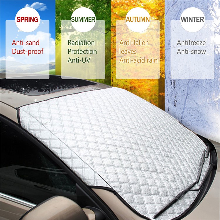 Universal Thick Cotton All Weather Car Windshield Sun Shade Snow Protector Anti-dust Cover-3