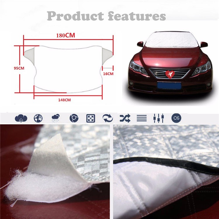 Universal Thick Cotton All Weather Car Windshield Sun Shade Snow Protector Anti-dust Cover-6