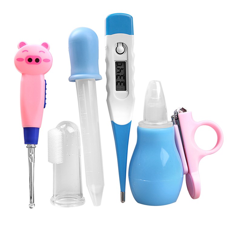GL 7 Pcs Baby Care Set Electronic Thermometer, Medicine Feeder, Nasal Aspirator, Finger Brush, Nail Cutter etc.-2