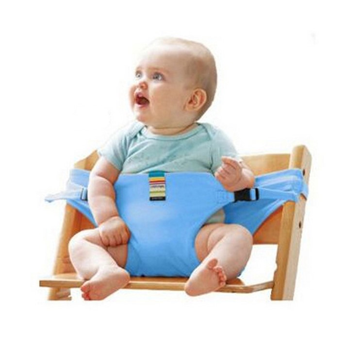 Portable Baby Dining High Chair Harness Safety Seat Belt with Adjustable Strap - Baby Blue-1