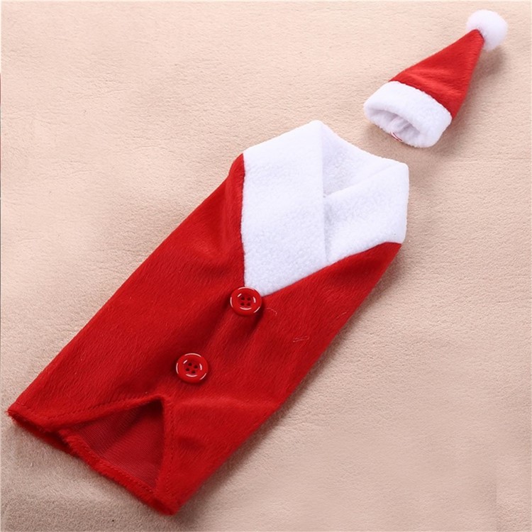 Christmas Santa Clause Button Wine Bottle Cover Holder Gift Bag Home Party Decoration-2