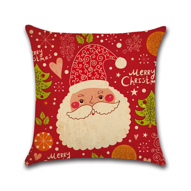Christmas Santa Claus Square Pattern Cotton Throw Pillow Case Pillow Cover, Size: 45 x 45cm-5