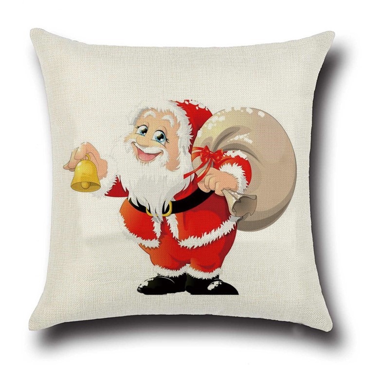 4Pcs/Set Christmas Santa Claus Deer Cat Mouse Cotton Pillowcase Pillow Cover, Size: 45 x 45cm-3