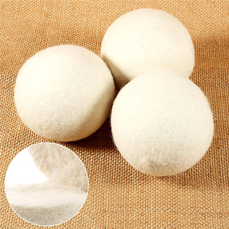4Pcs Natural Wool Dryer Balls Laundry Drying Ball (80mm) with Cloth Bag-1