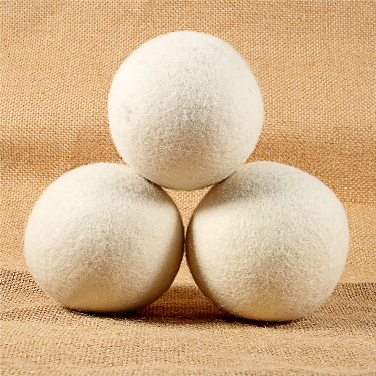 4Pcs Natural Wool Dryer Balls Laundry Drying Ball (80mm) with Cloth Bag-3