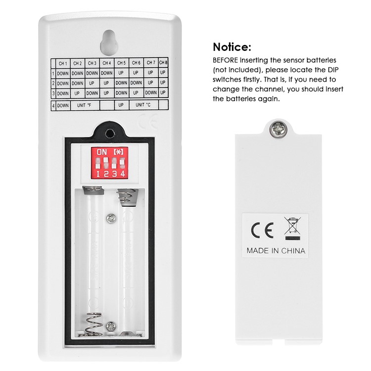 TS-WS-07-X6 Wireless Indoor/Outdoor 8-Channel Thermo-Hygrometer with Jumbo Display-11