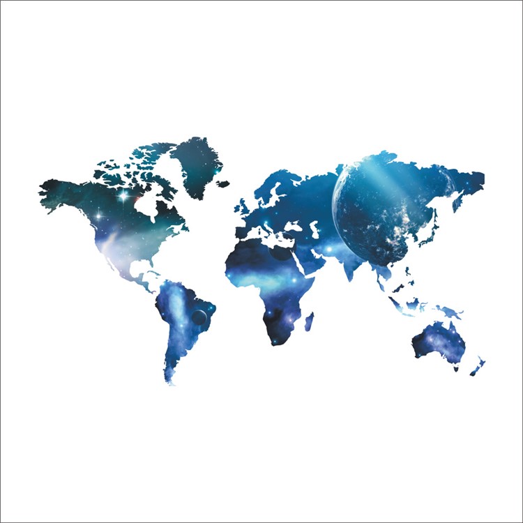 Creative World Map Modello Muro Casa Decalcomania Camera Da Letto Soggiorno Rimovibile Wall Sticker, Dimensioni: 99x55 Cm-2