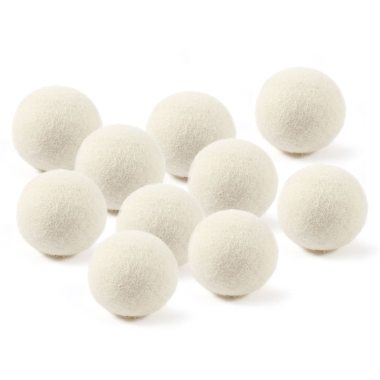 10Pcs Natural Wool Dryer Balls Laundry Drying Ball (60mm) with Cloth Bag-1