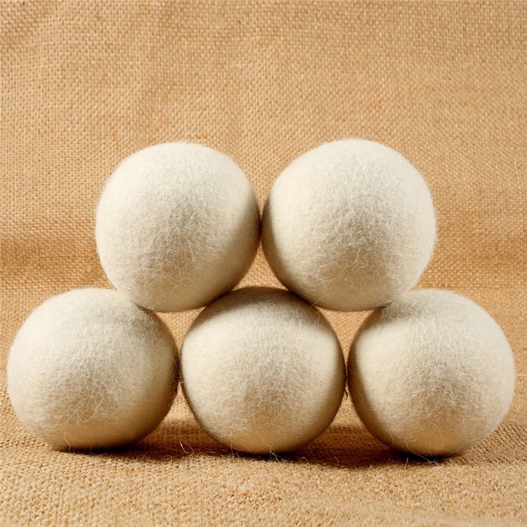 10Pcs Natural Wool Dryer Balls Laundry Drying Ball (60mm) with Cloth Bag-3