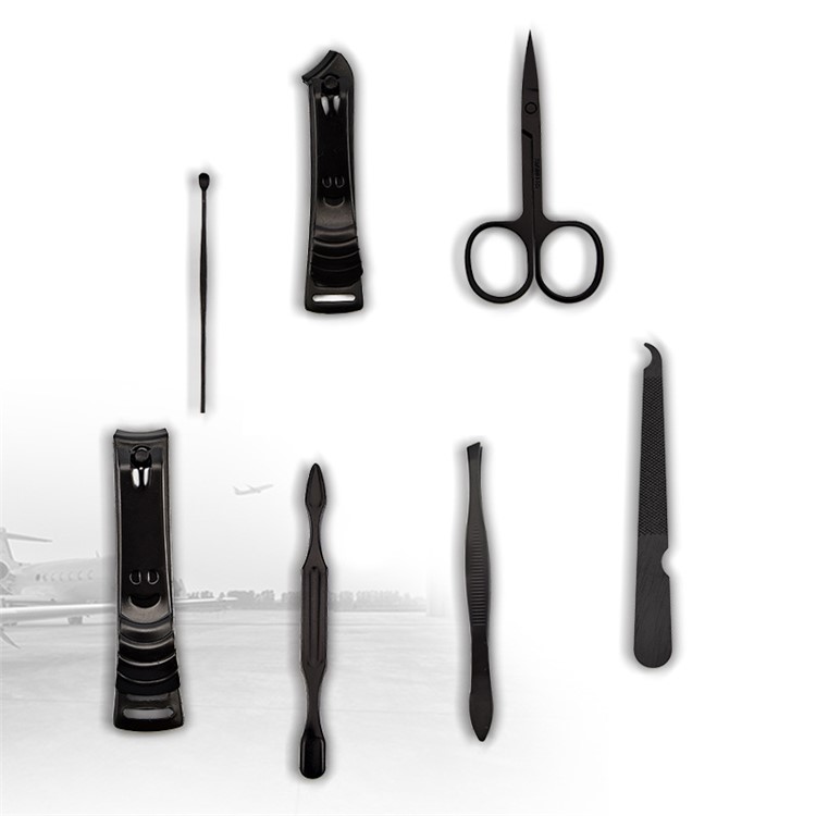 7PCS Professional Stainless Steel Nail Clipper Travel & Grooming Kit Nail Tools Manicure & Pedicure Set with Case - Red-3