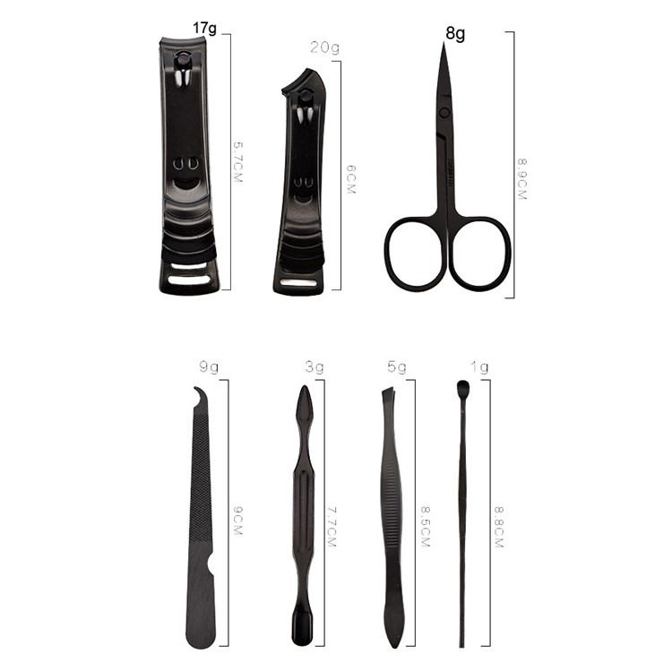 7PCS Professional Stainless Steel Nail Clipper Travel & Grooming Kit Nail Tools Manicure & Pedicure Set with Case - Red-8