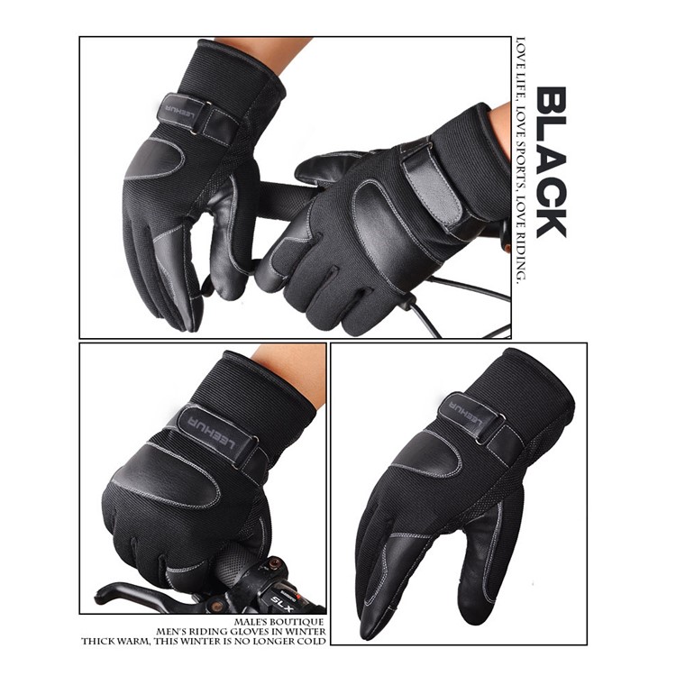 1 Piece Touch Screen Outdoor Glove Thickened Warm Windproof and Antiskid Ski Glove Driving Mittens for Right Hand - Black-9