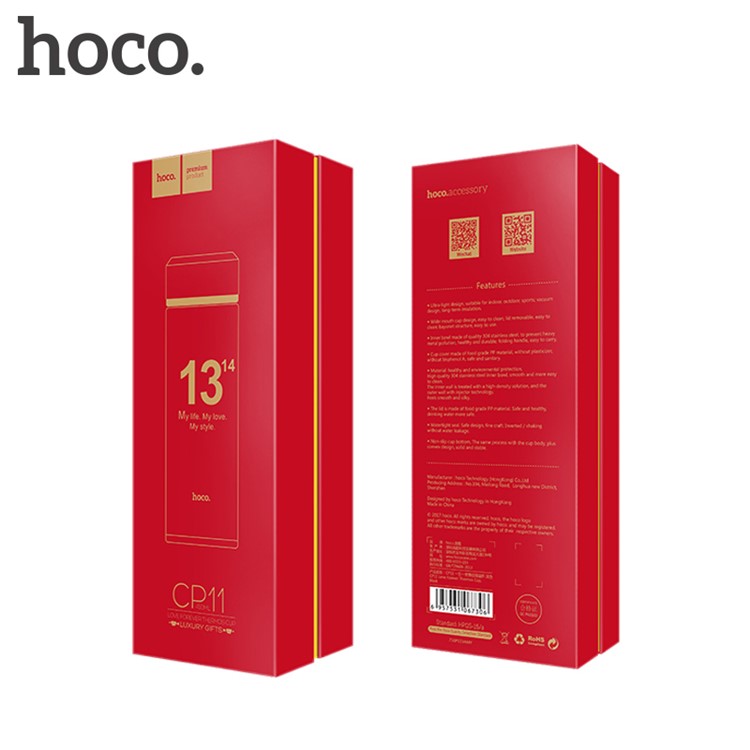 HOCO CP11 500ML Stainless Steel Water Bottle Vacuum Insulated Water Bottle - Black-4