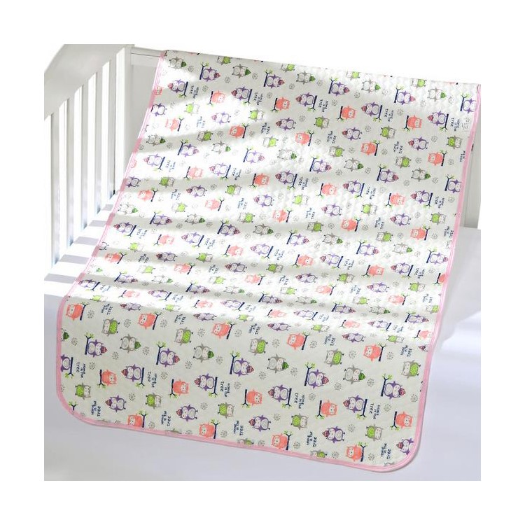 Pattern Printing Infant Waterproof Urine Mat Cover Baby Diaper Changing Pad, Size: 70x50cm - Pink Edge-1