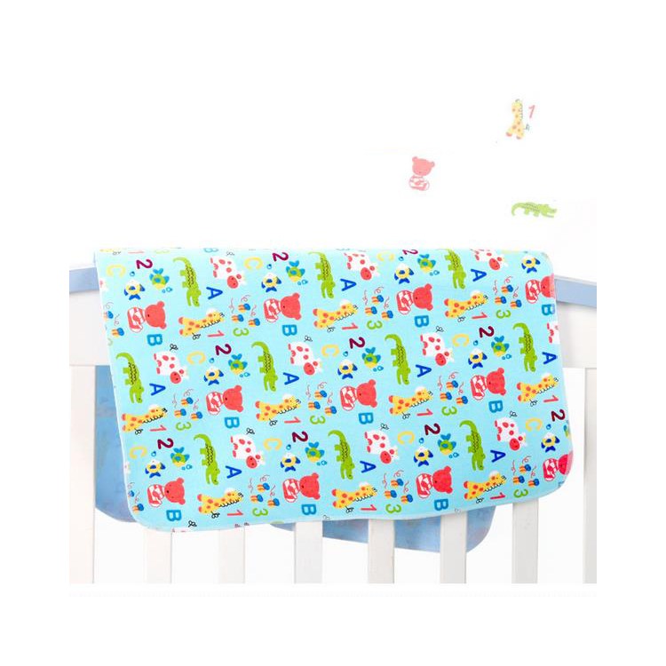 50x70cm Cartoon Reusable Flannel Waterproof Baby Urinal Pad Cover - Bear and Crocodile-1