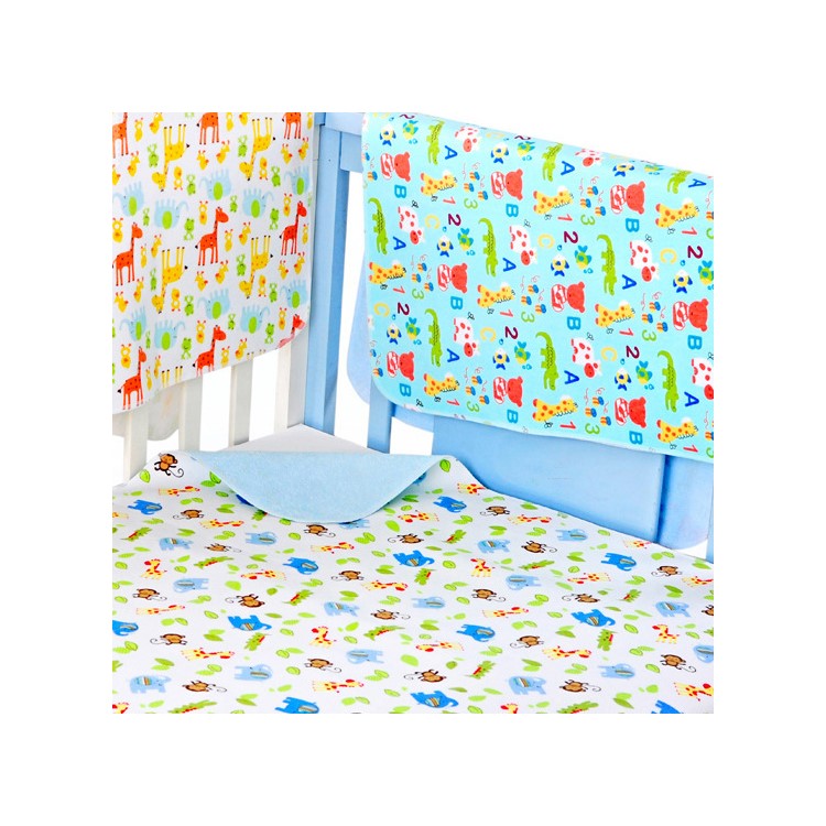50x70cm Cartoon Reusable Flannel Waterproof Baby Urinal Pad Cover - Bear and Crocodile-2