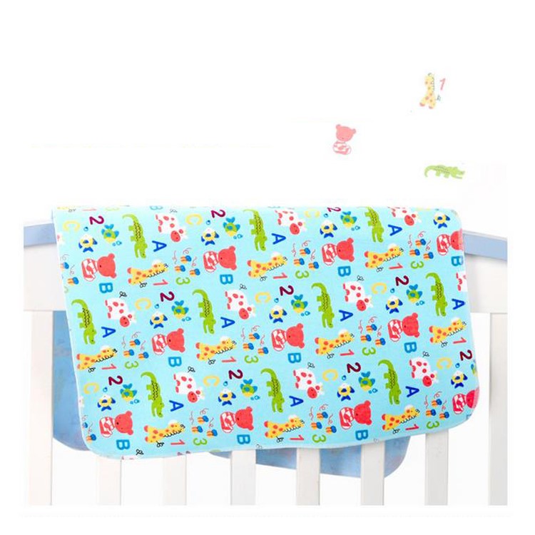 70x80cm Cartoon Reusable Flannel Waterproof Baby Urinal Pad Cover - Bear and Crocodile-1