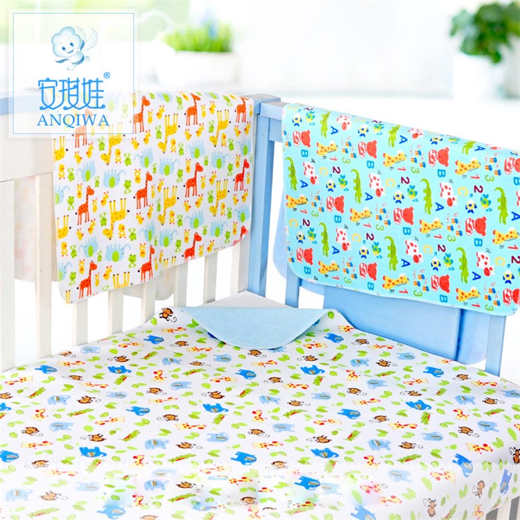 70x80cm Cartoon Reusable Flannel Waterproof Baby Urinal Pad Cover - Bear and Crocodile-3