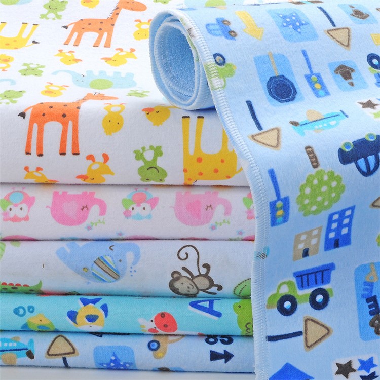 70x80cm Cartoon Reusable Flannel Waterproof Baby Urinal Pad Cover - Bear and Crocodile-5