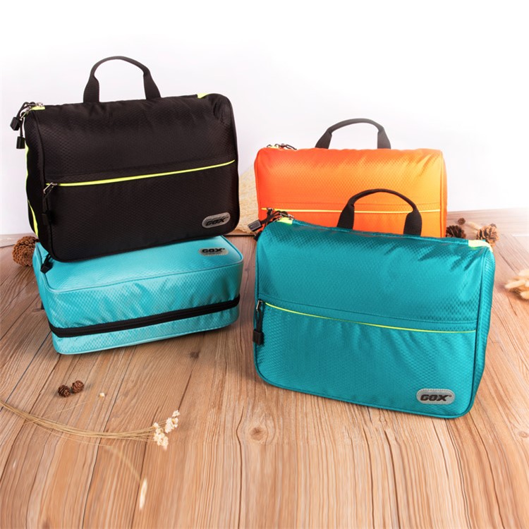 GOX Nylon Folio Opposite Open Design Pack Bag Laundry Bag Toiletry Bay Travel Organizer Bag - Size: S / Black-2