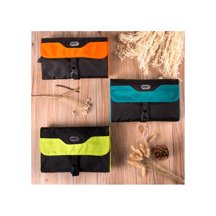 Waterproof Nylon Cosmetic Makeup Pouch Hanging Toiletry Bag - Orange-2