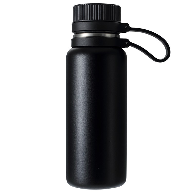 750ML Double Wall Vacuum Insulated Stainless Steel Water Bottle Cup for Outdoor Sports Camping Hiking - Black-1