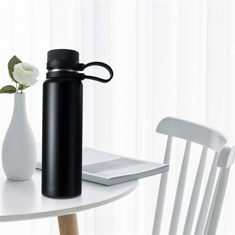 750ML Double Wall Vacuum Insulated Stainless Steel Water Bottle Cup for Outdoor Sports Camping Hiking - Black-10