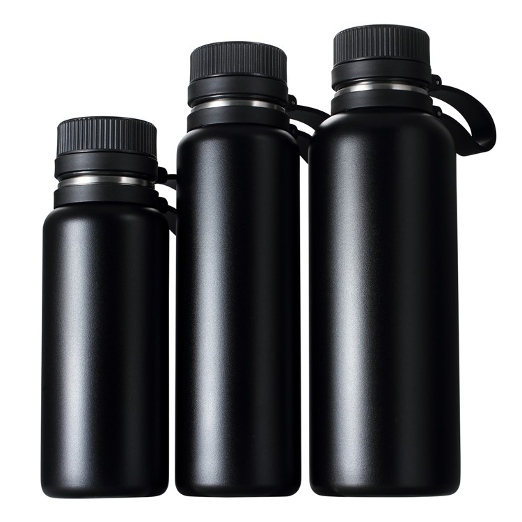 750ML Double Wall Vacuum Insulated Stainless Steel Water Bottle Cup for Outdoor Sports Camping Hiking - Black-5