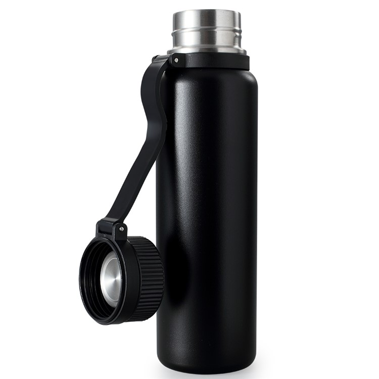 1000ml Double Wall Vacuum Insulated Stainless Steel Water Bottle Cup for Outdoor - Black-2