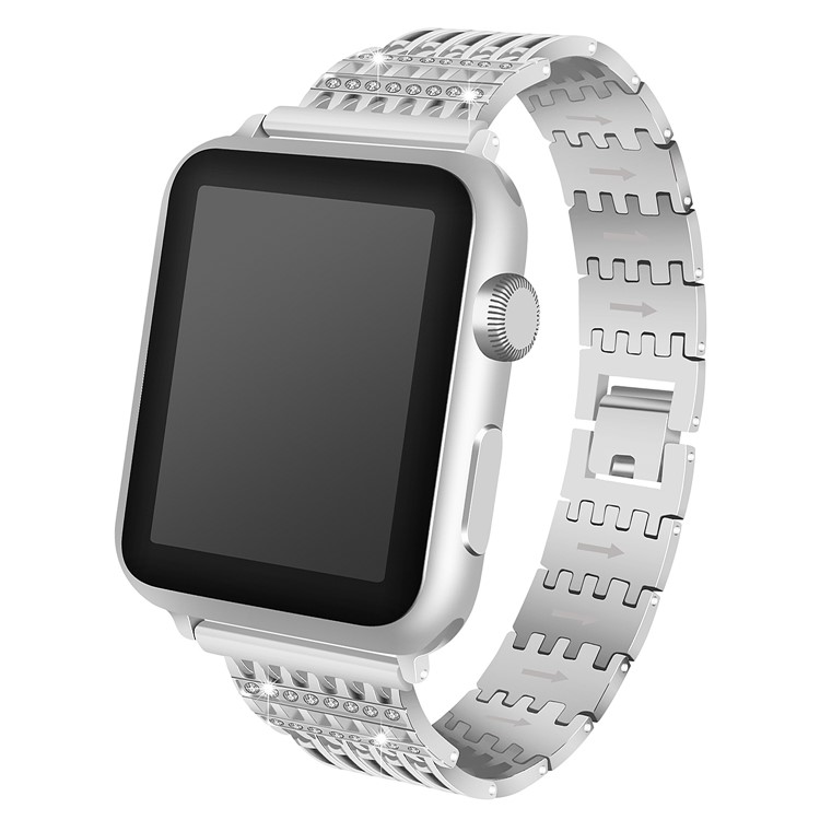 Rhinestone Alloy Watch Band Replacement for Apple Watch Series 3 / 2 / 1 38mm - Silver-2
