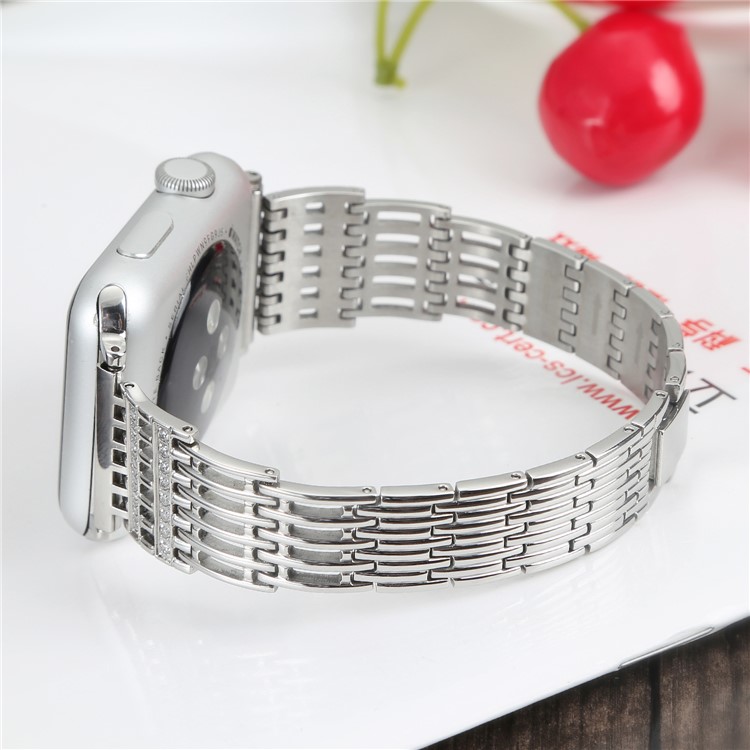 Rhinestone Alloy Watch Band Replacement for Apple Watch Series 3 / 2 / 1 38mm - Silver-3