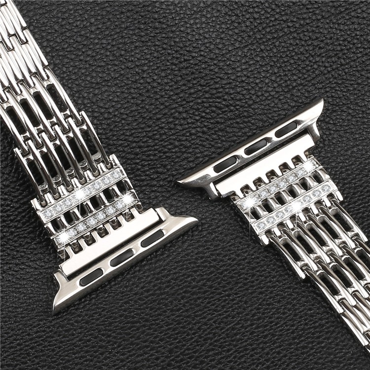 Rhinestone Alloy Watch Band Replacement for Apple Watch Series 3 / 2 / 1 38mm - Silver-5