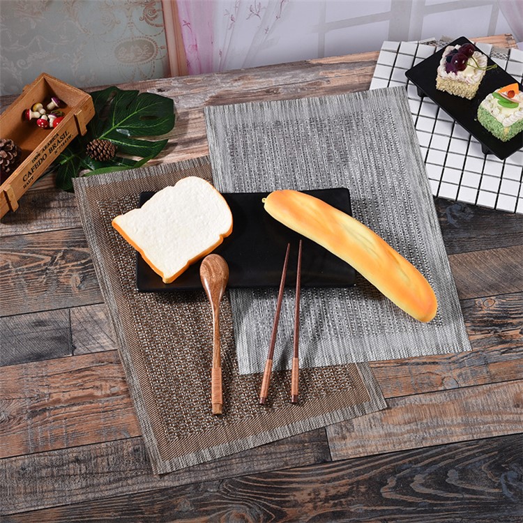 6PCS Fashionable Multi-functional Waterproof Heat Insulation PVC Placemat for Dining Table, Size: 30 x 45cm - Silver-4