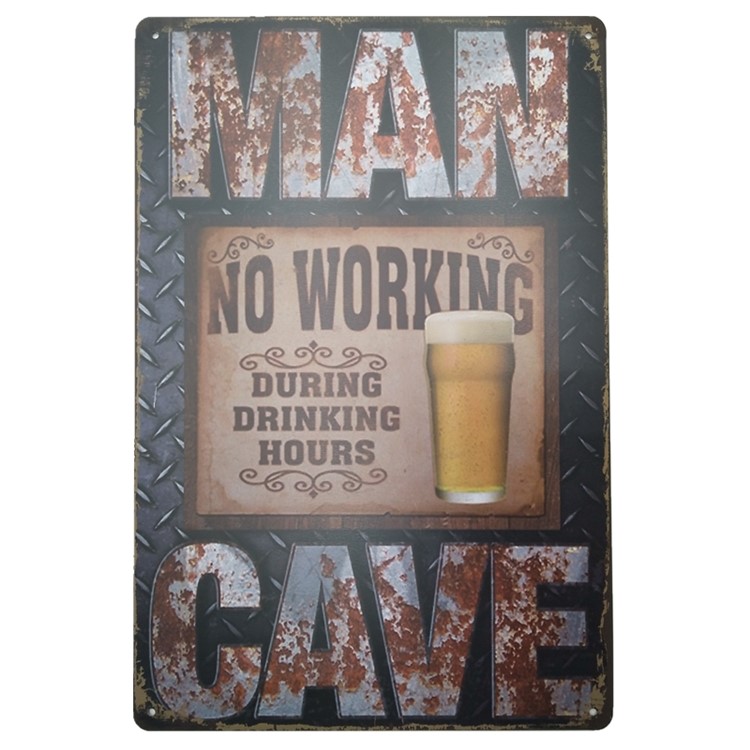 Retro Iron Sheet Painting Signs Tin Metal Car Wall Hangings for Wall Home Bar Coffee Shop, Size: 20 x 30cm - No Working-1