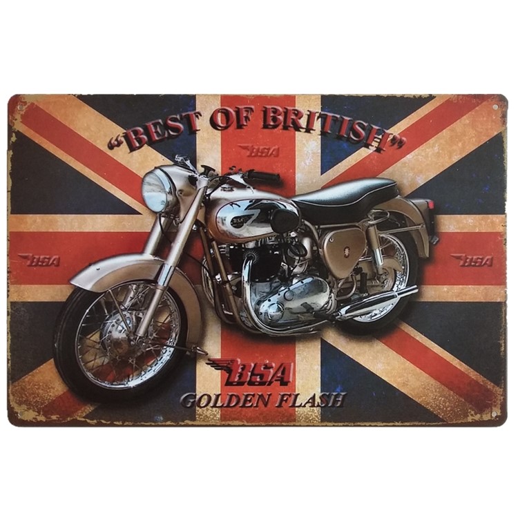 Vintage Iron Sheet Painting Signs Tin Metal Car Wall Hangings for Wall Home Coffee Shop, Size: 20 x 30cm - Motorcycle-1