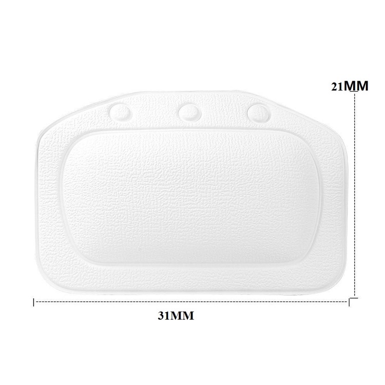 Comfortable PVC Relaxing Cushioned Bath Spa Pillow Non-slip Neck Bathtub Pillow - White-5