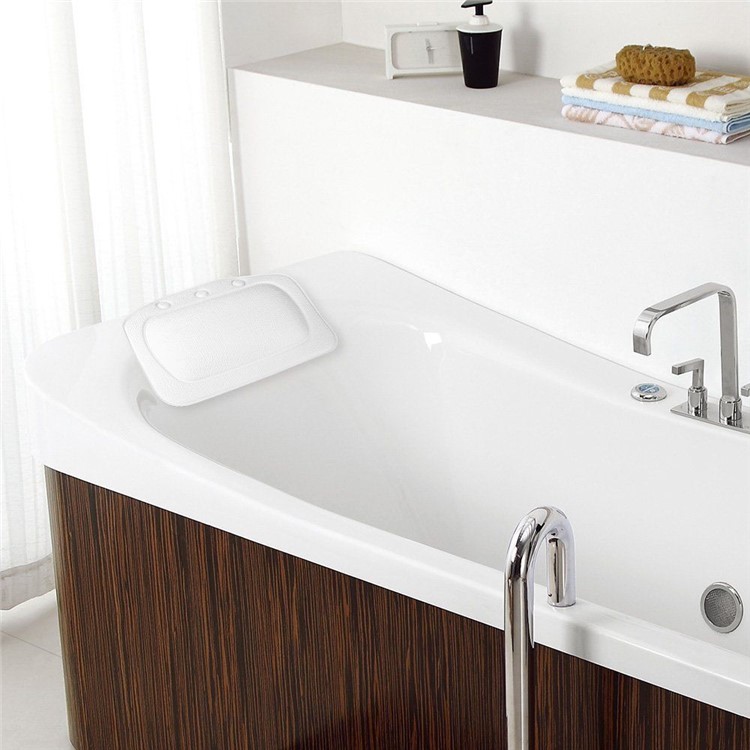 Comfortable PVC Relaxing Cushioned Bath Spa Pillow Non-slip Neck Bathtub Pillow - White-7