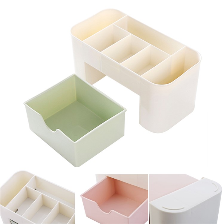 Saving Space Desktop Comestics Storage Drawer - Pink-6