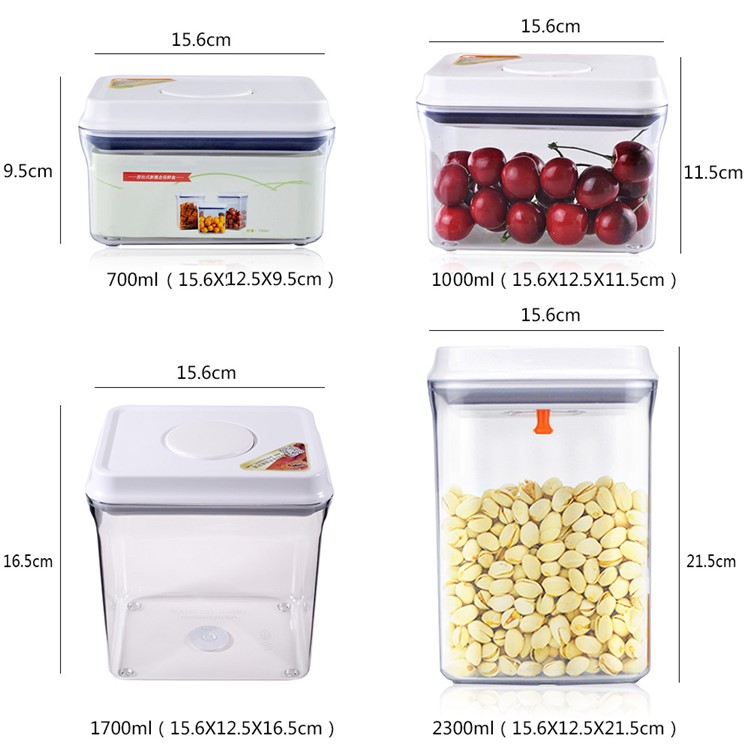 2300ML Multi-functional Rectangle Sealed Food Storage Box with Press Button (AK-2300-BAC-C)-7