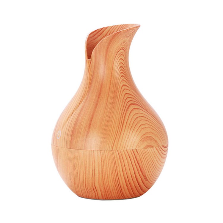 KJR-036 130ml Creative Wood Pattern Vase Air Purifier Home Office Humidifier with LED Light - Brown-2