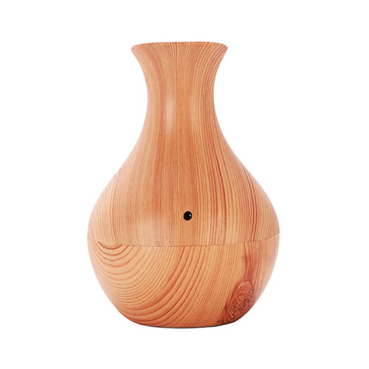 KJR-036 130ml Creative Wood Pattern Vase Air Purifier Home Office Humidifier with LED Light - Brown-3