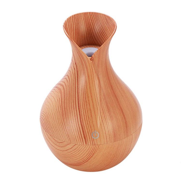 KJR-036 130ml Creative Wood Pattern Vase Air Purifier Home Office Humidifier with LED Light - Brown-4