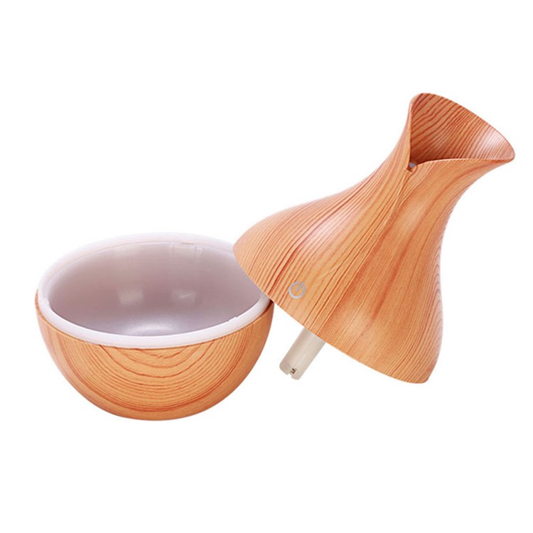 KJR-036 130ml Creative Wood Pattern Vase Air Purifier Home Office Humidifier with LED Light - Brown-6