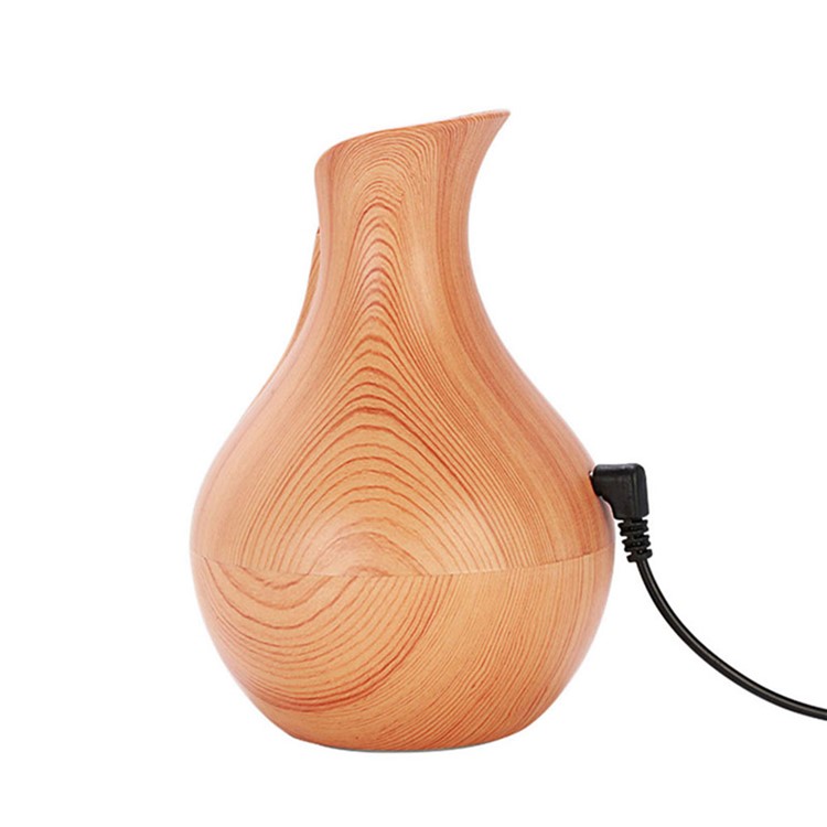 KJR-036 130ml Creative Wood Pattern Vase Air Purifier Home Office Humidifier with LED Light - Brown-8