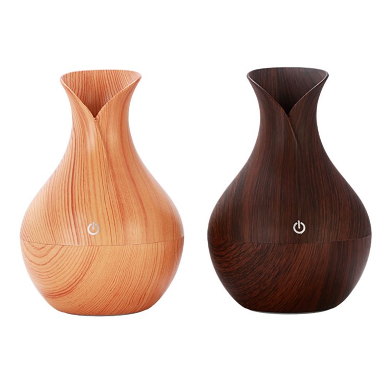 KJR-036 130ml Creative Wood Pattern Vase Air Purifier Home Office Humidifier with LED Light - Brown-9