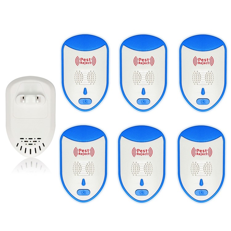 6Pcs/Set Newest Ultrasonic Pest Repeller Humane Rodent Mosquito Mice Cockroach Control Electronic Insect Repellent - US Plug-1