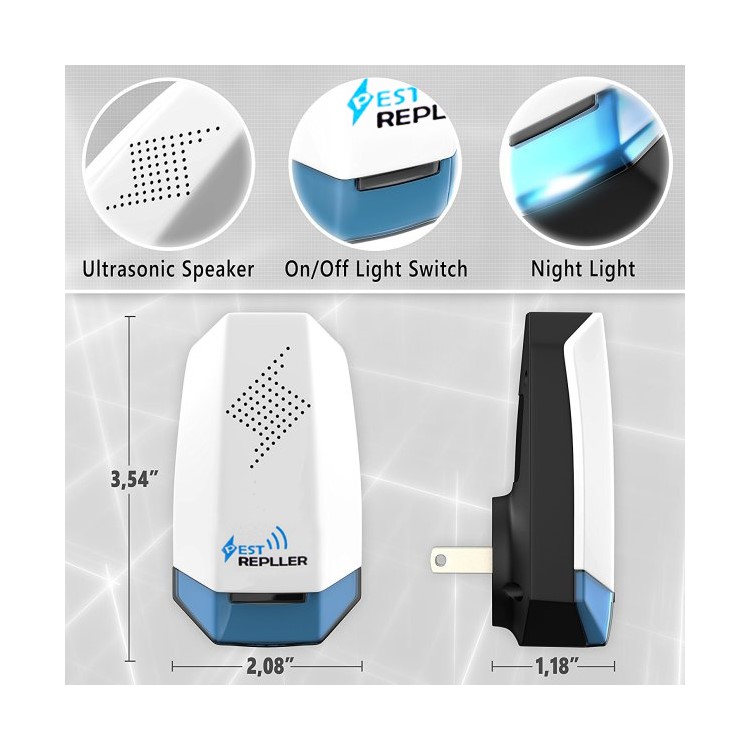 4Pcs/Set Household Ultrasonic Mosquito Pest Repellent Plug-in Pest Repeller - US Plug-2