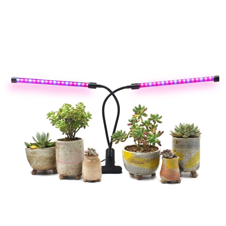 18W Adjustable Gooseneck Dual Head 36 LED Chips Timing Grow Lamp with Red/Blue Spectrum for Indoor Plants - US Plug-1